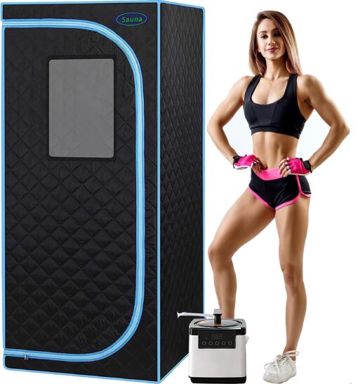 LTCCDSS Portable Steam Sauna Spa | Steamer 2.6L & 1000W Steam Generator | Personal Sauna Tent at Home | Oversized Indoor Saunas Room | Steel Pipe Bracket