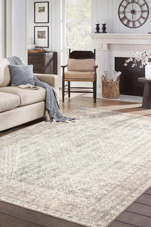 Keen Home Design 8x10 Rug - Machine Washable Area Rug with Non-Slip Backing, Ideal for Living Room, Dining Room, Bedroom - Vintage, Easy Clean, Durable, Low Pile Rug - (8' x 10') - Image 9