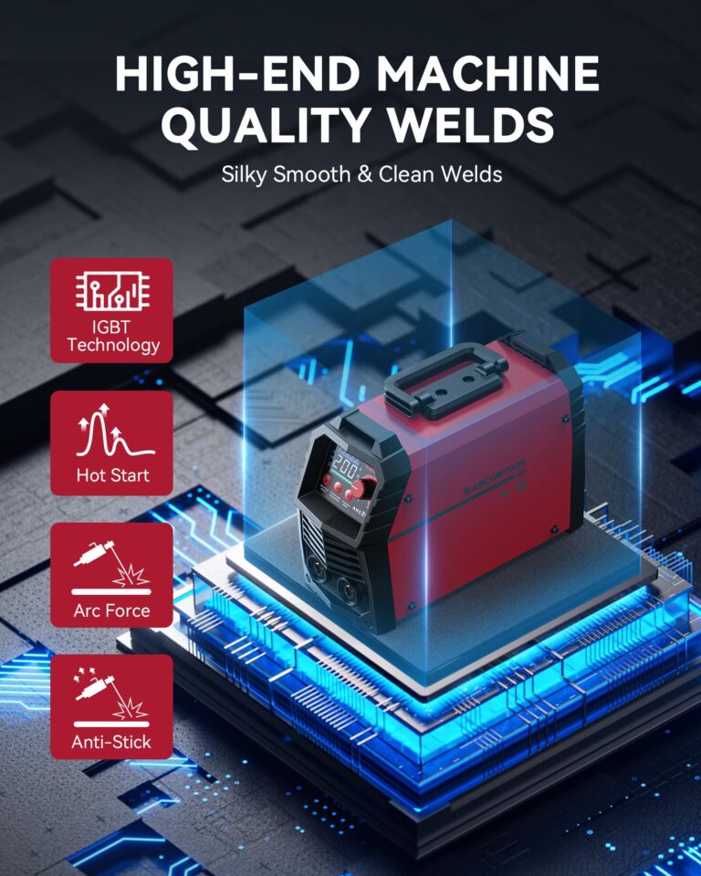 ARCCAPTAIN 200A Stick/Lift TIG Welder with Torch, [Large LED Display] 110V/220V Welding Machine with Synergic Control, IGBT Inverter, Portable MMA Welder Machine with Hot Start, Arc force - Image 7