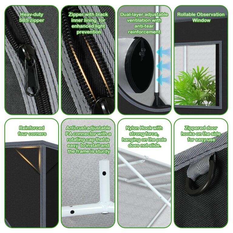 Grow Tent Plant Tent 98"x48"x72" Roof Cube Grow Tent for Hydroponics Indoor Plant Growing - Image 9