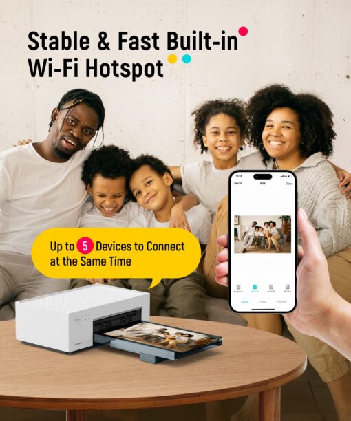 Liene M100 4x6'' Photo Printer, Phone Printer 100 Sheets & 3 Cartridges, Full-Color Photo, Portable Instant Photo Printer for iPhone Android, Thermal Dye Sublimation, Wi-Fi Picture Printer 100 Papers - Image 9