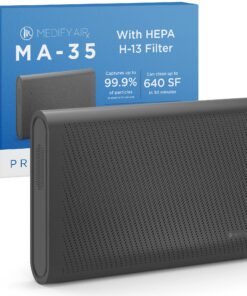 Medify MA-35 Air Purifier with True HEPA H13 Filter | 1,280 ft² Coverage in 1hr for Allergens, Smoke, Wildfires, Odors, Pollen, Pet Dander | Removal to 0.1 Microns | Black, 1-Pack