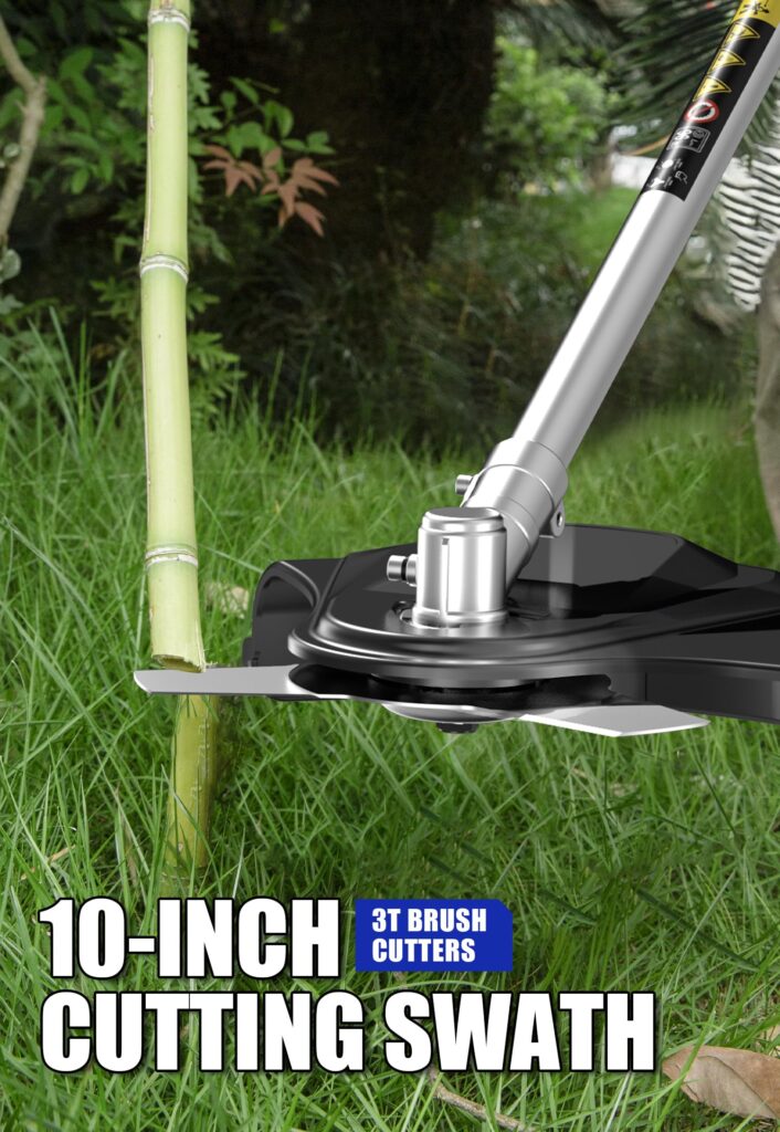 WILD BADGER POWER 40V Cordless Weed Wacker, String Trimmer/Edger, Pole Saw, Hedge Trimmer and Brush Cutter Blade, Attachment Capable 4-in-1 Multi-Tool Kit with 2 * 20V 4Ah Battery and 1*Charger - Image 5