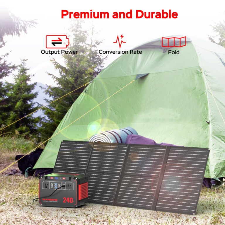 MARBERO Solar Generator 240Wh 300W Portable Power Station with Solar Panel 60W Included Backup Lithium Battery with AC Outlets for Camping Home Outdoor Emergency Hiking Travel - Image 3