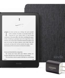 Kindle Paperwhite Essentials Bundle including All-new Kindle Paperwhite (16GB) - Black, Fabric Cover - Black, and Power Adapter