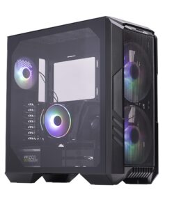 Cooler Master HAF 500 High-Airflow Mid-Tower ATX Gaming Case + Hyper 212 Halo CPU Cooler 140W TDP + 650W Gold PSU – 3X ARGB Fans, 120mm GPU Fan, Mesh Front, Tempered Glass, Cable Management