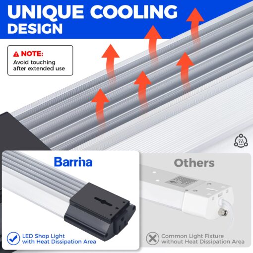 Barrina BS84 LED Shop Lights for Workshop 4FT, 84W, 10000LM, 5000K Utility Shop Lights, Pull Chain ON/Off, Hanging or Flush Mount, ETL, 10 Packs - Image 2