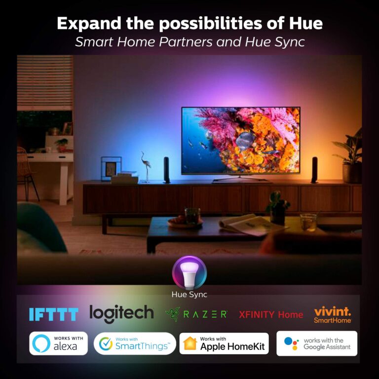 Philips Hue White and Color Ambiance A19 60W Equivalent LED Smart Bulb Starter Kit (3 A19 Bulbs and 1 Hub Compatible with Amazon Alexa Apple HomeKit and Google Assistant), (Model: 464479) - Image 6