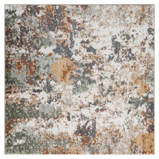 Keen Home Design Area Rugs - 10ft Round Non-Shedding, Abstract Rugs for Kitchen, Living Room, Bedroom, Dining Room, Entryway - Size: 10' Square, Multi - Image 6