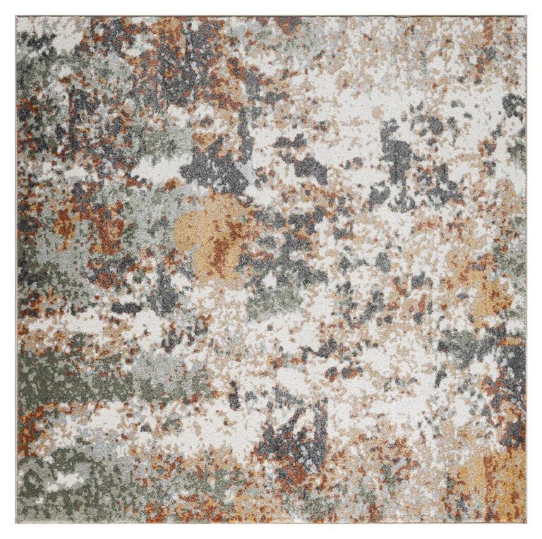 Keen Home Design Area Rugs - 10ft Round Non-Shedding, Abstract Rugs for Kitchen, Living Room, Bedroom, Dining Room, Entryway - Size: 10' Square, Multi - Image 6