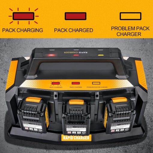 20V Max Battery Rapid Meanwhile Fast Charger 6-Ports,Charger Station for Dewalt 20V/60v Max Battery,Simultaneous Charging of 6 Port Each 3A,Compatible with Dewalt 12V/20V 60V Multi Battery Tools - Image 5