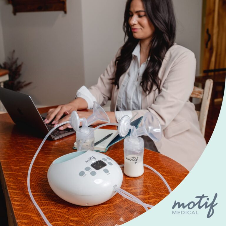 Motif Medical Luna with Battery Double Electric Breast Pump, Portable Breast Pump with Battery - Easy to Use, Quiet Motor, Built-in LED Night Light - Image 4