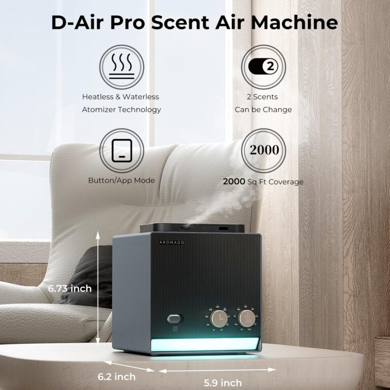 2025 Upgraded 2000 Sq Ft Dual Nozzle Smart Waterless Diffuser, 2×200ml Scent Air Machine for Home Hotel Collection Diffuser Cold Air Technology Waterless Essential Oil Diffuser for Large Room - Image 4
