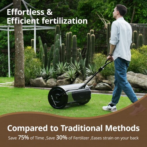 Garden Tailor Compost Spreader 44 Inch Towable Peat Moss Spreader with Installation Accessories, Metal Mesh Roller Lawn Spreader for Top Soil, Manure, Mulch, Top Dressing - Garden spreaders for lawns - Image 7