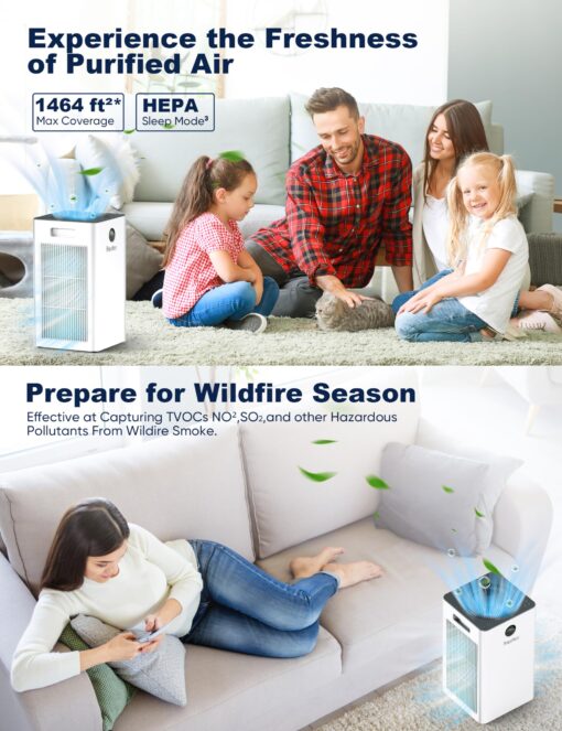Priestley Air Purifiers for Home Large Room up to 1500 sq ft, Smart Control Air Purifier, True HEPA Filter Air Cleaner Removes 99.97% of Particles, Dust, Allergies Pets Odor, 22dB Quiet Sleep Mode - Image 7