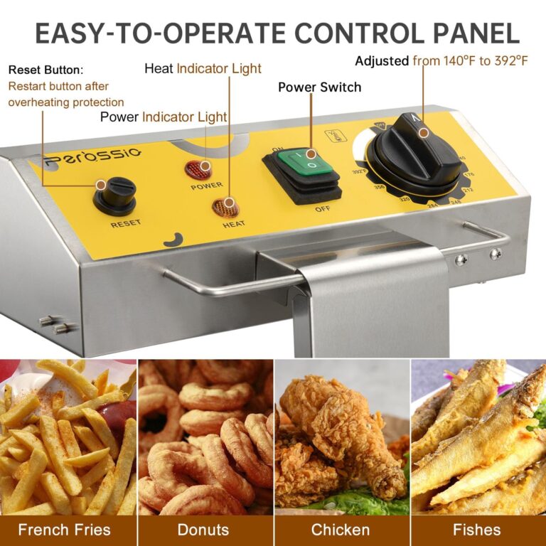 Perossia Large Deep Fryer with Basket and Lid 10L(10.6Qt), 304SS Electric Deep Fryer for Home and Commercial, Countertop Deep Fryers, 1750W Fast Heating, 120V - Image 6