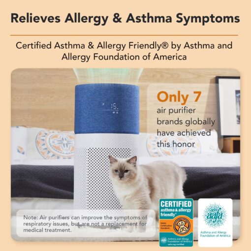 CleanForce Air Purifiers for Home Large Room Up to 2550 ft², H13 HEPA Air Cleaner Works with Alexa for Dust, Allergens, Pollen, Pet Hair Dander, Odors, CERTIFIED asthma & allergy friendly, Rainbow - Image 8