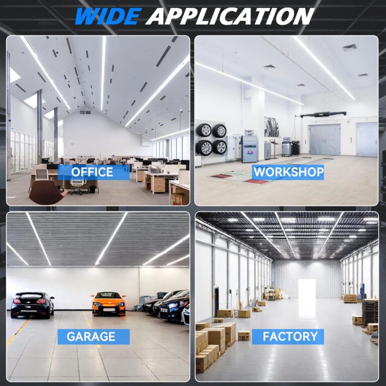 SHOPLED 8FT Shop Light 100W 15000LM 6000K | 12-Pack Linkable V-Shape Led Shop Light | Plug & Play T8 Tube Lights for Garage, Warehouse, Basement | Ultra Bright Energy-Saving Commercial Lighting - Image 2
