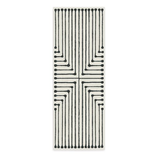 Ruggable x Jonathan Adler Washable 2x7 Runner Rug, Black and White, Premium Rugs for Hallway, Kitchen, Entryway, Living Room, Bedroom, Office with Gripper Non Slip Pad, Inkdrop Black & Ivory - Image 8