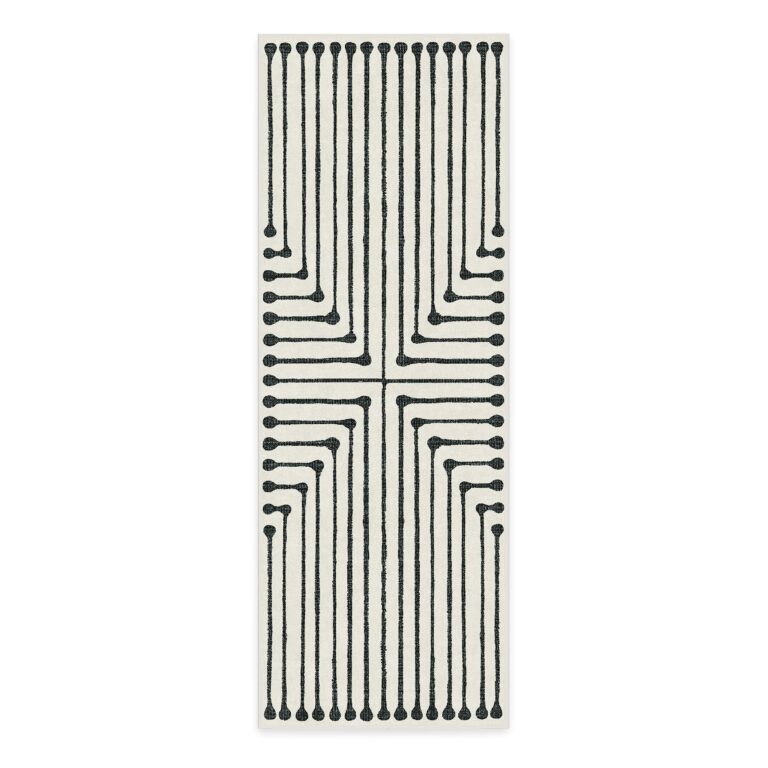 Ruggable x Jonathan Adler Washable 2x7 Runner Rug, Black and White, Premium Rugs for Hallway, Kitchen, Entryway, Living Room, Bedroom, Office with Gripper Non Slip Pad, Inkdrop Black & Ivory - Image 8