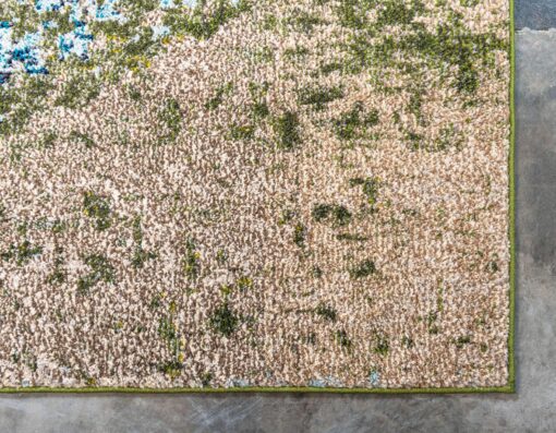 Unique Loom Estrella Collection Abstract, Modern, Light Colors, Distressed Area Rug, 8 ft x 11 ft, Blue/Beige - Image 3