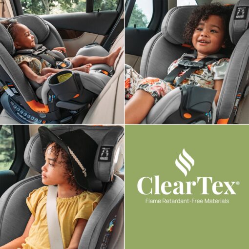 Chicco OneFit ClearTex All-in-One Car Seat, Slim Design, Rear-Facing Seat for Infants 5-40 lbs., Forward-Facing 25-65 lbs., Booster 40-100 lbs., Convertible Car Seat | Slate/Grey - Image 16