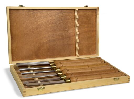 WEN LA3421 3.2-Amp 8-Inch by 13-Inch Variable Speed Mini Benchtop Wood Lathe, Black & CH11 6-Piece Artisan Chisel Set with 6-Inch High-Speed Steel Blades and 10-Inch England Beech Handles - Image 2