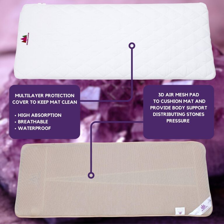 MediCrystal Infrared Heat Amethyst Tourmaline Mini Mat - 32" L x 20" W - Natural Crystals - Adjustable FIR Heating 86°-158°F - Deep Warming Hot Stone Pad - for Back Health - Original Manufacturer - Image 4