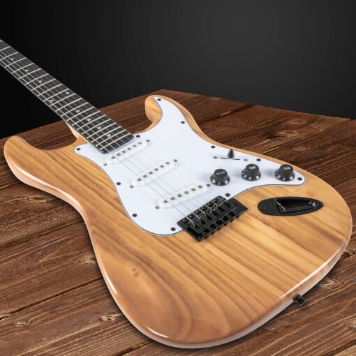 LyxPro Electric Guitar 39" inch Full Beginner Starter kit Full Size with 20w Amp, Package Includes All Accessories, Digital Tuner, Strings, Picks, Tremolo Bar, Shoulder Strap, and Case Bag - Natural - Image 5