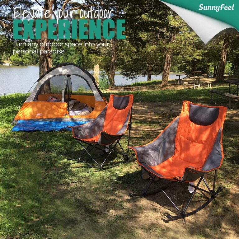 SUNNYFEEL Oversized Heated Camping Chair 2 Pack, Folding Rocking Camping Chairs with Luxury Padded Recliner,Carry Bag, 500 LBS Heavy Duty for Lawn/Outdoor/Picnic/Patio, Portable Rocker Camp Chair - Image 7