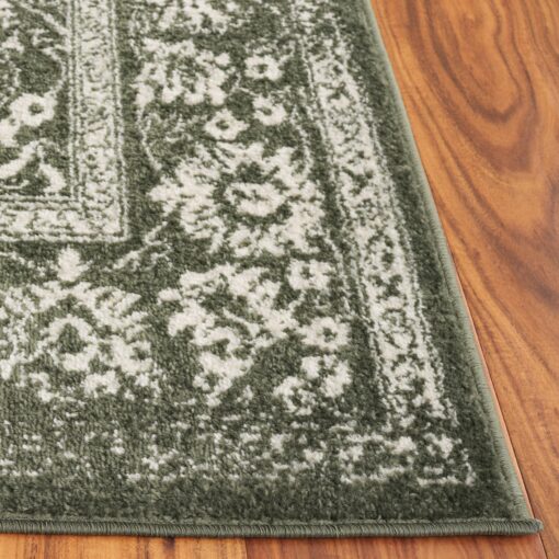 SAFAVIEH Adirondack Collection Area Rug - 9' x 12', Dark Green & Ivory, Transitional Design, Stain Resistant, Ideal for High Traffic Areas in Living Room, Bedroom & Dining Room (ADR109Y-9) - Image 4
