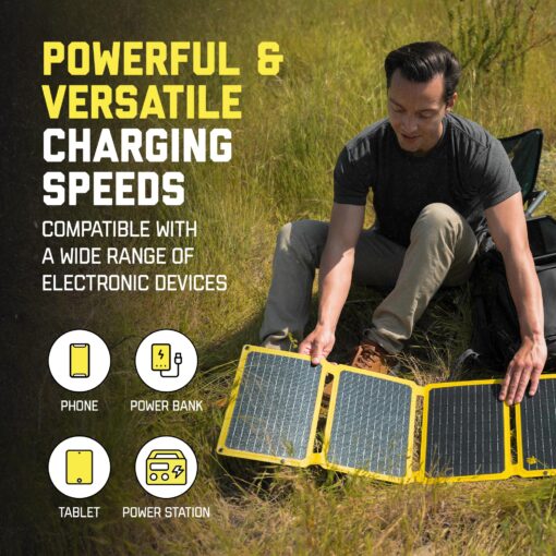 SunJack 40W Folding Portable Solar Panel Charger with Kickstands, IP67 Waterproof ETFE and DC/USB-A QC3.0 / USB-C PD30 for Cell Phone, Laptop, Power Station, Backpacking, Camping, Hiking, Emergency - Image 9