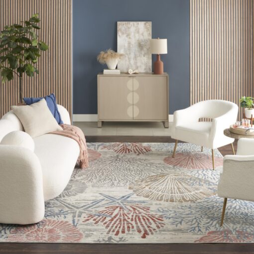 Nourison Pompeii Multicolor 7'10" x 9'10" Area Rug Easy Clean, Non Shedding, Bed Room, Living Room, Dining Room, Kitchen (8' x 10') - Image 9