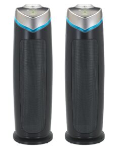 GermGuardian Air Purifier for Home with HEPA Pure Filter, for Wildfire Smoke, Pet Dander, Pollen, Odors, Large Rooms Up To 743 Sq. Ft., Removes 99.97% Pollutants, UV-C, 2-Pack, 22", AC48252PK, Gray
