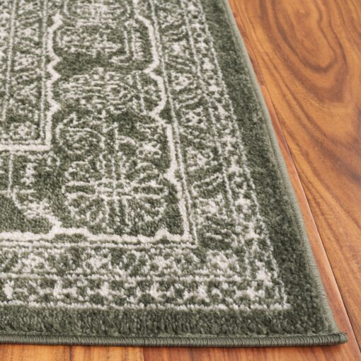 SAFAVIEH Adirondack Collection Area Rug - 9' x 12', Dark Green & Ivory, Transitional Design, Stain Resistant, Ideal for High Traffic Areas in Living Room, Bedroom & Dining Room (ADR108Y-9) - Image 4