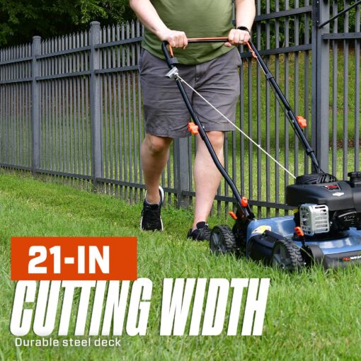 SENIX LSPG-M4 21-Inch Gas Push Lawn Mower with 125 cc 4-Cycle Briggs & Stratton Engine, Mulching and Side Discharge, 6-Position Dual Lever Height Adjustment - Image 6