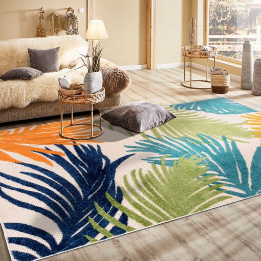 Rugshop Lucca Contemporary Floral Indoor/Outdoor Area Rug 7'10" x 10' Multi - Image 2