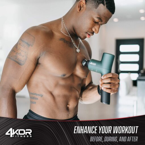 4KOR Fitness Muscle Percussion Massage Gun, Deep Tissue Vibration Massager, Rechargeable Handheld Stimulation, Ultra Quiet - Image 7