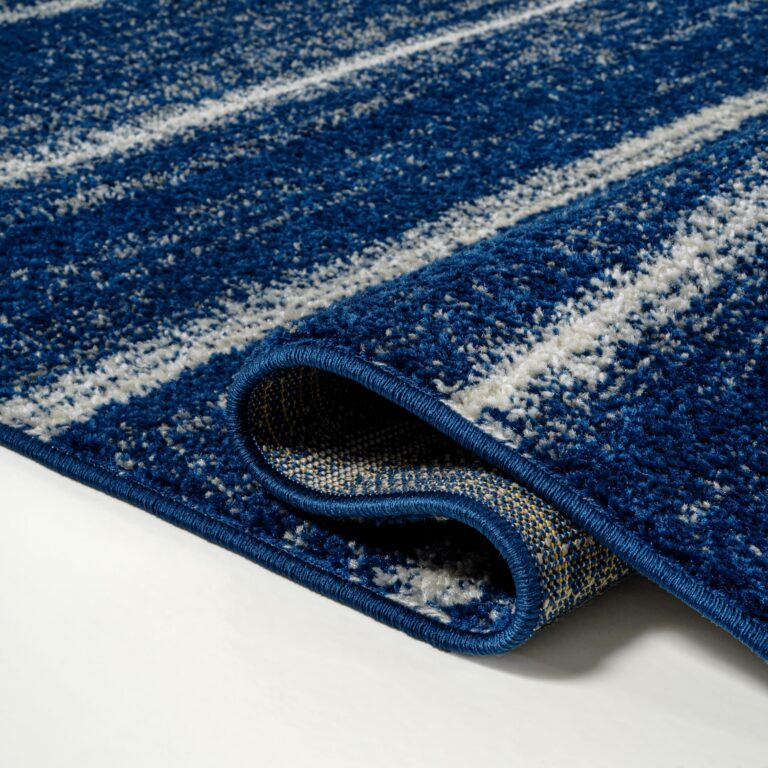 JONATHAN Y MOH201C-5 Williamsburg Minimalist Stripe Area Rug, Contemporary, Modern, Bohemian, Scandinavian, Rustic for Living Room, Dining Room, Bedroom, Kitchen, Navy/Cream, 5 X 8 - Image 2