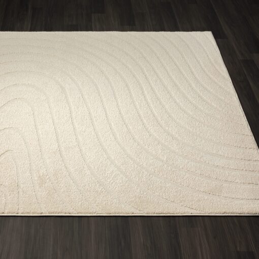 LUXE WEAVERS Modern Geometric Wave Cream 8x10 Area Rug - Image 6