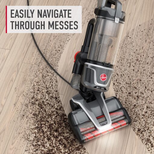 Hoover WindTunnel All-Terrain Dual Brush Roll Bagless Vacuum Cleaner, Corded Upright Vacuum, HEPA Media Filtration, Headlights, Swivel Steering, Corded Vacuum Cleaners for Home Use - Image 3