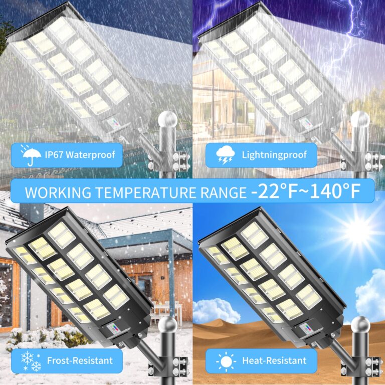 Jadisi 3-Pack 6800W Solar Street Light-240000LM IP67 Waterproof, Dusk to Dawn, Solar Street Lights Outdoor, with Motion Sensor Remote Control, and Wide Angle Lamp, Solar Parking lot Lights - Image 7