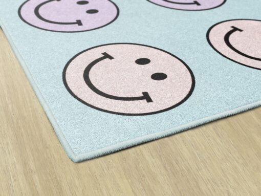 Flagship Carpets Schoolgirl Style Pastel Rainbow Smileys Criss-Cross Applesauce Educational Area Rug for Kids Room, Children's Classroom for Teaching and Playroom, 7'6" x 12', Multi, Seats 28 - Image 4