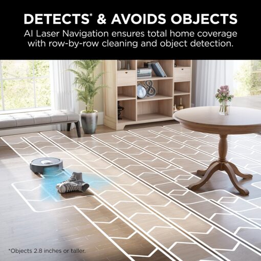 Shark AV2001 AI Robot Vacuum with Self-Cleaning Brushroll, Object Detection, Advanced Navigation, Home Mapping, Perfect for Pet Hair, Compatible with Alexa, Gray - Image 6
