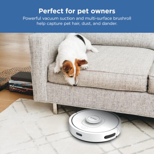 Shark IQ Robot Vacuum with Bagless Self-Empty 60 Day Capacity Base, Multi-Surface Cleaning, Powerful Suction, Pet Hair Pickup, for Carpets & Hardfloors, Home Mapping, White, RV2302AE - Image 7