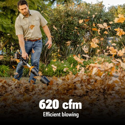 WORX Nitro 40V WG585 Leaf Blower Cordless with Battery & Charger, PowerShare, Blowers for Lawn Care Up to 165 MPH 620 CFM, Lightweight with High-Power Turbine Fan and Brushless Motor - Image 10