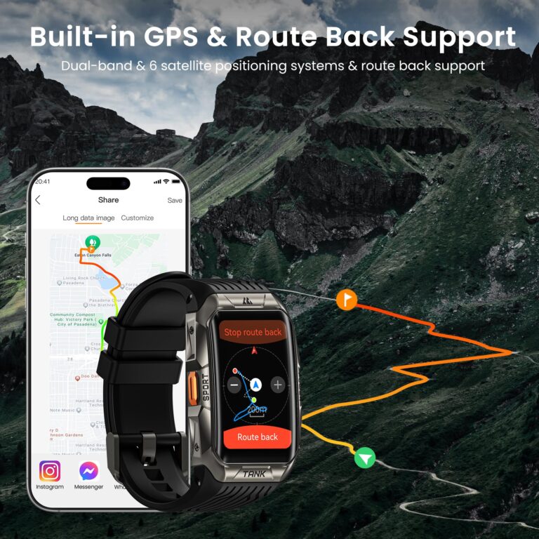 KOSPET Tank X2 Ultra GPS Smart Watch, 3D Curved Glass, Stainless Steel Unibody, 6 Satellite Positioning, Compass, 50M Waterproof, Answer/Make Call, 1.64" AMOLED Screen - Image 7