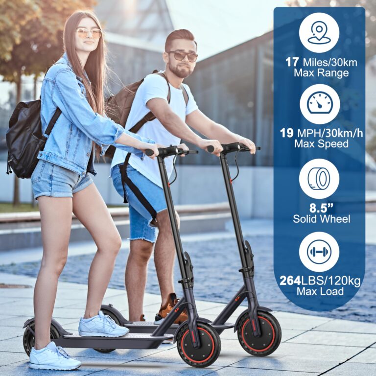 Electric Scooter 8.5" Solid Tires 350W Motor 10.5Ah Battery Up to 23 Miles Range 19 Mph Speed Portable Folding Commuting Scooter Double Braking System, Max Load 264Ibs - Image 7