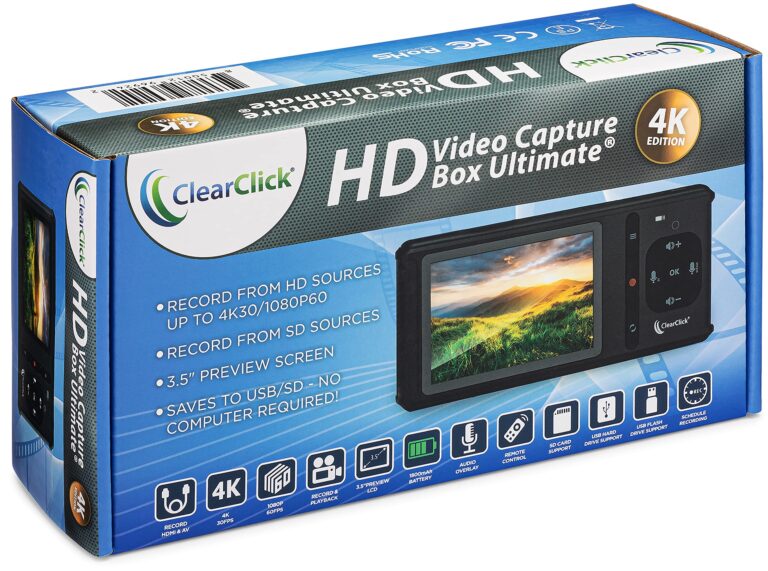 ClearClick HD Video Capture Box Ultimate (4K Edition) - Record and Stream Video from HDMI (Up to 4K30) and AV Video Sources, No Computer Required (Updated) - Image 2