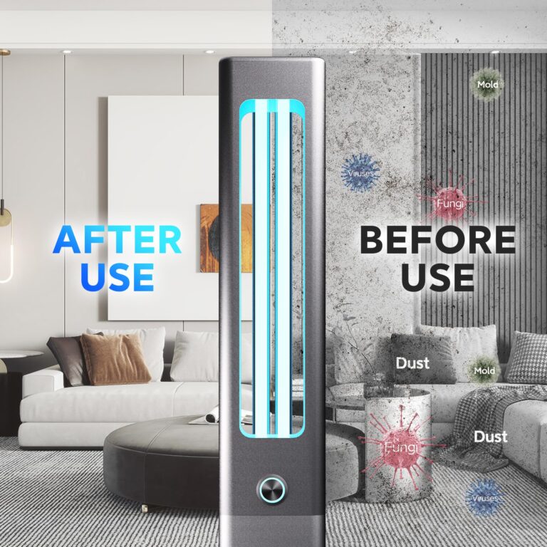 SOPUR 55w Home Disinfection Device UV Light Sanitizer Dust Mites， Remote Control Ultraviolet Light Sanitizer with Ozone， Aluminum Quality UV Sanitizer Light for Rooms丨Office - Image 2